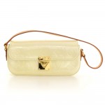 Louis Vuitton Malibu Street White Perle Vernis Leather Pochette Hand Bag
