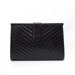 Yves Saint Laurent Black Quilted Leather Clutch Bag
