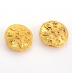Chanel Gold Tone Round Earrings