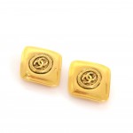 Chanel Vintage Gold Tone CC Logo Earrings