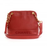 Chanel Red Caviar Leather Tote Shoulder Bag
