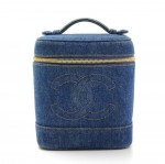 Chanel Blue Denim Vanity Cosmetic Bag