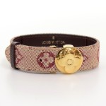 Louis Vuitton Red Mini Monogram Canvas Leather Bracelet