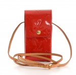 Louis Vuitton Greene Red Vernis Shoulder Cigarette/Phone Case