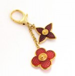 Louis Vuitton Bijou Suck Mosaic Gold Tone x Red Key Holder / Charm