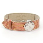 Louis Vuitton Red Patent Epi Leather Silver Tone Bracelet