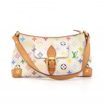 Louis Vuitton Elisa White Multicolor Monogram Canvas Shoulder Hand Bag