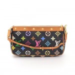 Louis Vuitton Pochette Accessories Black Multicolor Monogram Canvas Hand Bag