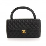 Vintage Chanel 10" Black Quilted Leather Flap Handbag