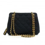 Chanel Black Quilted Satin Shoulder Mini Bag
