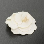 Chanel White Camelia Brooch Pin