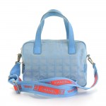 Chanel Travel Line Light Blue Canvas Jacquard Nylon 2way Bag