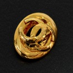 Vintage Chanel Gold Tone CC Logo Brooch