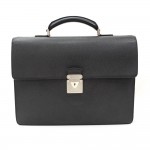 Louis Vuitton Serviette Laguito Black Taiga Leather Briefcases