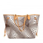 Louis Vuitton Yayoi Kusama Neverfull MM White Polka Dots Monogram Canvas Tote Bag - 2012 Limited
