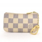 Louis Vuitton White Damier Azur Pochette Cles Key Coin Case