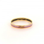 Hermes Purple x Gold Tone Enamel PM Bracelet Bangle