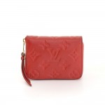 Louis Vuitton Zippy Coin Red Empreinte Leather Purse Wallet