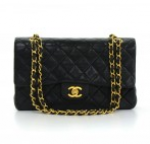 2 Chanel 2.55 10inch Double Flap Black Quilted Leather Shoulder Bag