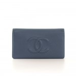 Chanel Light Blue Caviar Leather Long Wallet