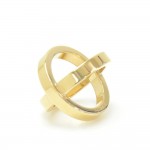 Hermes Paris Cosmos Bijouterie Fantaisie Gold Tone Scarf Ring