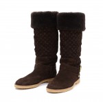 Louis Vuitton Dark Brown Suede Fauvist Hight Boots Size 371/2 Made in Italy