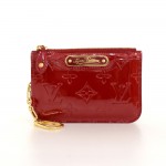 Louis Vuitton Pochette Cles Red Pomme D'mour Vernis Leather Coin Case