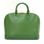 Louis Vuitton Alma Green Epi Leather Hand Bag