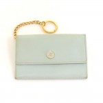 Chanel Cyan Caviar Leather Coco Button Coin / Card Case on Chain