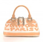 Louis Vuitton Alma Horizontal White x Beige Graffiti Leather Handbag - 2001 Limited