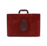 Cartier Must de Cartier Burgundy Suede Leather Briefcase