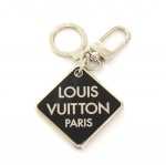 Louis Vuitton Black x Silver Tone Key Chain / Holder