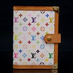 Louis Vuitton White Multicolor Monogram Canvas Agenda PM 6 rings