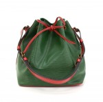 Vintage Louis Vuitton Petit Noe Green Red Vio Epi Leather Shoulder Bag