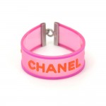 Chanel Orange x Pink Rubber Bracelet Bangle