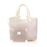 Louis Vuitton Plage Lagoon White Vinyl Epi Mini Beach Tote Handbag + Pouch