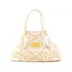 Louis Vuitton Tahitienne Cabas White Leather x Baby Beige Canvas Tote Handbag - Limited