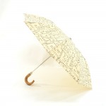 Chanel Beige x Black Graffiti Cotton Folding Umbrella