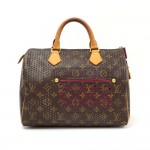 Louis Vuitton Perforated Speedy 30 Monogram Canvas Purple Leather City Handbag - 2006 Limited