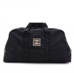 Chanel Sports Line Black Nylon Boston Hand Bag