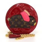 Louis Vuitton Amania Bunny Red Pomme D'Amour Vernis Leather Round Coin Case