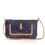 Louis Vuitton Mallory Square Blue Vernis Leather Pochette Accessories Hand Bag