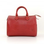 Vintage Louis Vuitton Speedy 25 Red Epi Leather City Hand Bag