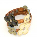 Louis Vuitton Multicolor Vernis Leather Flower Chocker Bracelet -  2002 Limited