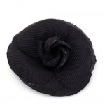 Chanel Black Camellia Brooch Pin
