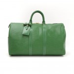 Louis Vuitton Keepall 45 Green Epi Leather Duffle Travel Bag