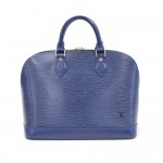 Louis Vuitton Alma Blue Navy Epi Leather Silver Hardware Hand Bag