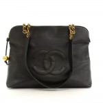 Chanel Jumbo XLarge Black Caviar Leather Tote Shoulder Bag