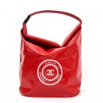 Chanel Red Vinyl Waterproof Large Limited Tote Bag