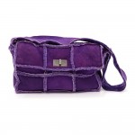 Chanel Purple Mutton Leather Hand Flap Bag